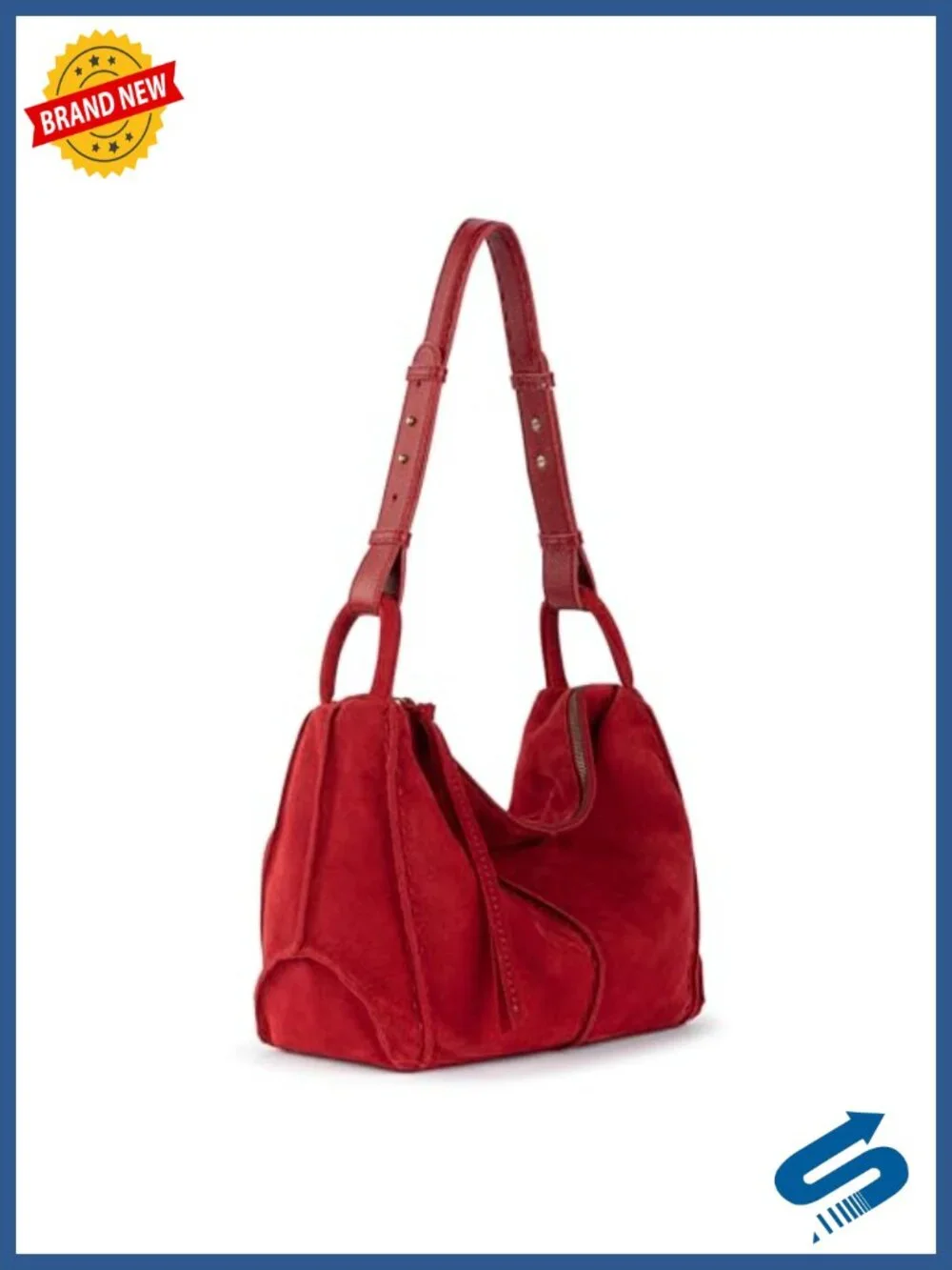 Large Leather Hobo Bag with Zipper Pocket - Everyday Travel Handbag
